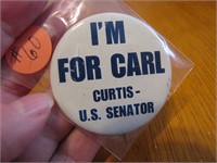 VINTAGE I'm for Carl Curtis US Senator Pinback