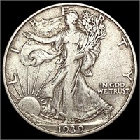 1939-D Walking Liberty Half Dollar LIGHTLY