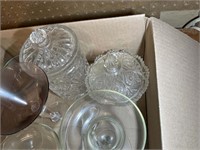 GROUP OF BEER GLASSES, CANDY DISHES