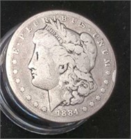 1884 S Morgan Silver Dollar 90% Silver, 38.1MM,