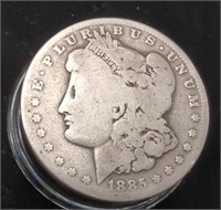 1885-O Morgan Silver Dollar 90% Silver 38.1MM,