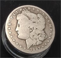 1887 O Morgan Silver Dollar 90% Silver 38.1MM,