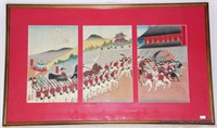 Japan A Triptychs Depicting the Sino-Japanese War