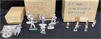 VTG. ASSORTED UNPAINTED LEAD SOLDIERS, AMERICAN,