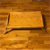 Folding Bamboo Wood Table Tray