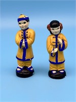 Set Of 2 Oriental Statues Of Boy And Girl