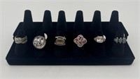 6 Rings - Size 5 - Assorted 925, Sterling,