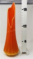 20" Orange Cream Mod Ribbed Vase