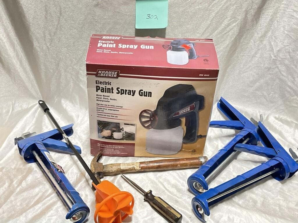 Paint sprayer and assorted tools