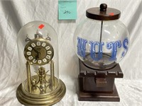 Glass Nut Dispenser + Anniversary Clock Nut...