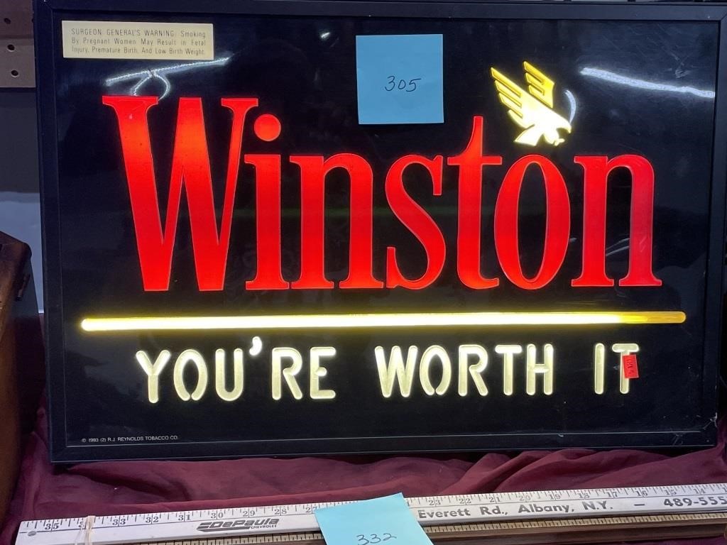 Winston cigarette sign (plastic)  Works