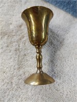 Vintage Small Brass Goblet - 4"