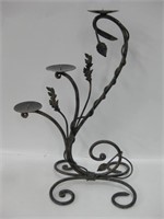 Wrought Iron 3-Tier Candle Holder - 26" Tall