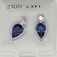 14K White Gold Sapphire Diamond Earrings, $1835