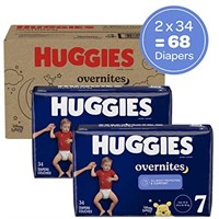 Huggies Nighttime Baby Diapers, Size 7, 68 Ct