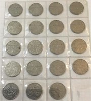19 Canadian nickels.