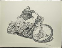 Motorcycle Biker Joann Print