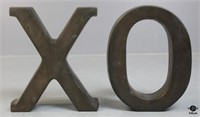X & O Metal Letter Figurines