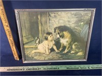 Child and collie dog framed art