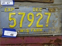 1955 Wis farm license plate