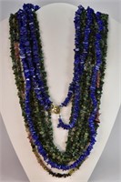 10 Malachite, Lapis Stone Necklaces