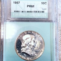 1957 Franklin Half Dollar NTC - PR66