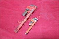 Pipe Wrenches: 2 pc lot