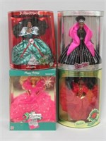 (4) HAPPY HOLIDAY BARBIES: