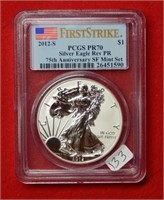 2012 S American Eagle PCGS PR70 1 Ounce Silver
