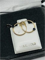14K Yellow Gold, Sapphire Earrings