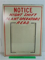 Plant Operator Sign