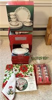 Holiday Dinnerware Set Lot with Extras