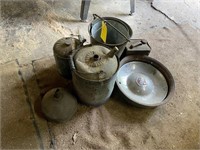 Gas Cans, Pails, Wheel Cover, Funnel