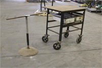 Stand & Metal Rolling Table Approx 42"x27"x40"