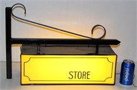 Vintage Small Store Lighted Sign w Bracket Works