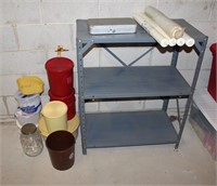 Lot of Old Tupperware & Shelving Unit