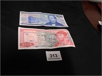 Mexico Paper Currency; 1976 & 1977
