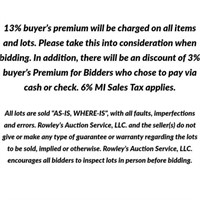 Terms & Conditions of Auction: