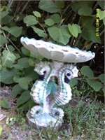 Seahorse birdbath