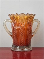 Carnival glass 2 Handled Vase