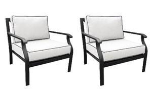 Madison Ave Club Chair In Snow Set Of 2
