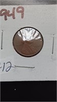 1949 Wheat Back Penny Bend in Middle