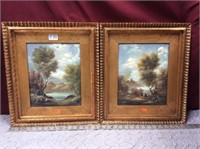 pair original Van Thoren oil on canvas paintings