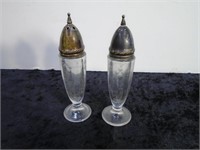 Sterling Silver & Glass Salt & Pepper Shakers