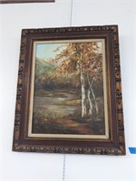 Original Artwork of Autumn Trees by River