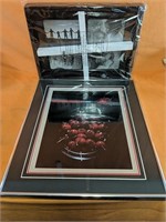 NEW Wooden serving tray with (4) 4" x 6" photo