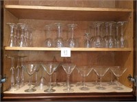 Martini and wine glasses