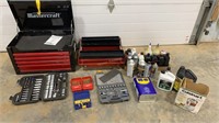 Tool Box's, Sockets, Motor Oil,