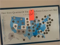 State Quarters Collectors Map w/coins