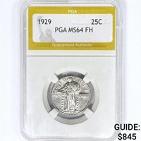 1929 Standing Liberty Quarter PGA MS64 FH